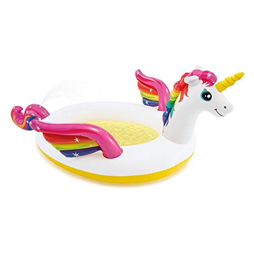 Intex Mystic Unicorn Inflatable Spray Pool, 107" X 76" X 41", for Ages 2+ , White